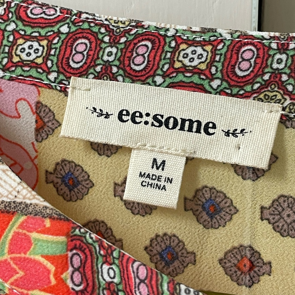 Patchwork Button Down Oversized Boho Blouse - image 7